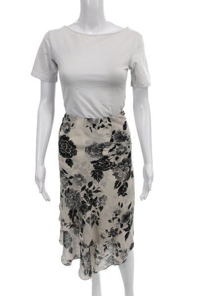 Lauren Ralph Lauren Women A-Line Wrap Silk Floral Skirt Beige Size 18