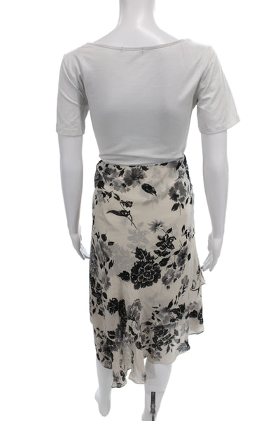 Lauren Ralph Lauren Women A-Line Wrap Silk Floral Skirt Beige Size 18