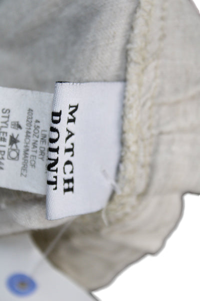 Match Point Women Bohemian Linen Pants Beige Size L