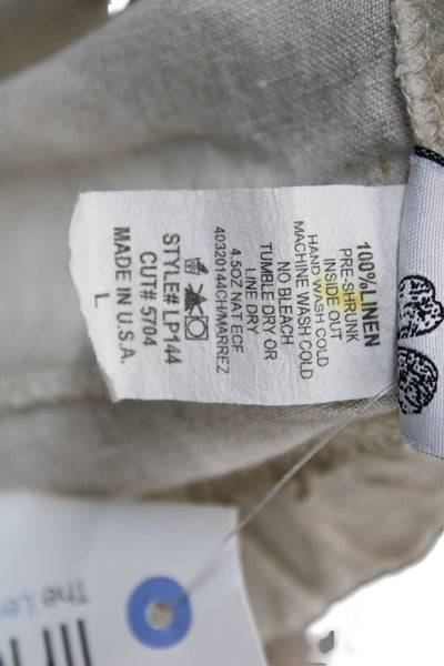 Match Point Women Bohemian Linen Pants Beige Size L