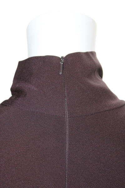 Bouguessa Women Kaftan Maxi Dress Brown High Neck Long Sleeve Zip Size L