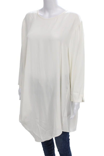 Lafayette 148 New York Womens Shift Blouse White 3/4 Sleeve Size XL