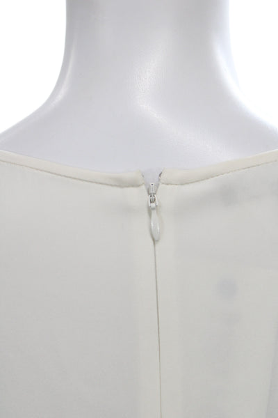 Lafayette 148 New York Womens Shift Blouse White 3/4 Sleeve Size XL