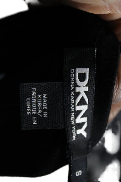 DKNY Women Black Long Sleeve Jersey Round Neck Top Size S