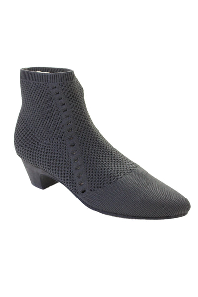 Eileen Fisher Womens Knit Pointed Toe Pull On Ankle Boots Grey Size 7