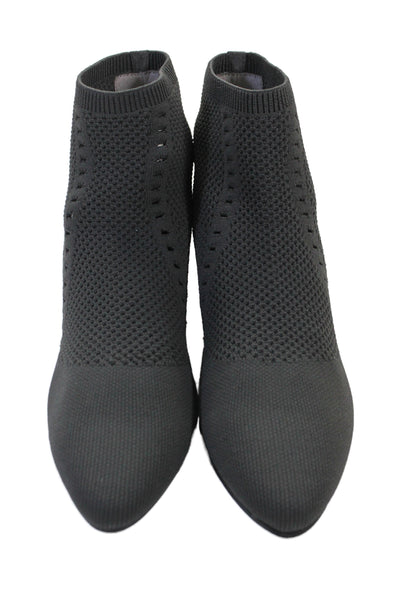Eileen Fisher Womens Knit Pointed Toe Pull On Ankle Boots Grey Size 7