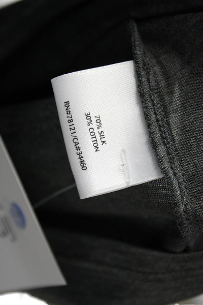 Eileen Fisher Womens Dark Gray Silk Cotton Basic Sleeveless Tank Size L
