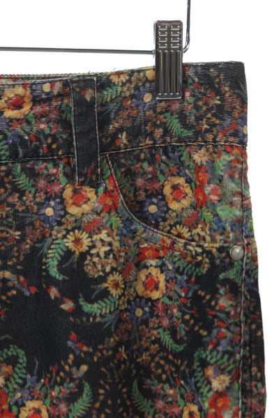 Alice + Olivia Womens Black Floral Pants Button Closure Size M