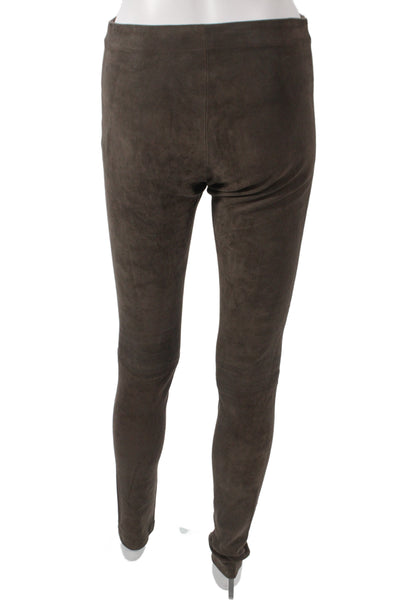 Alice + Olivia Womens Lamb Leather Ankle Jeggings Brown Size 0