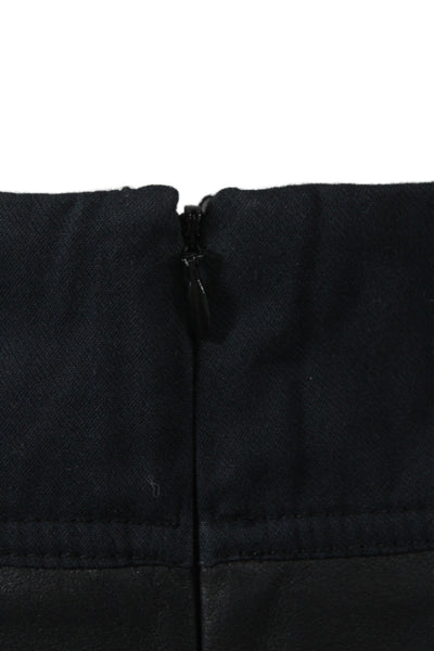 Vince Womens Mini Pleated Goat Leather Skirt Black Short Size 0