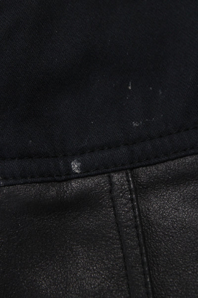 Vince Womens Mini Pleated Goat Leather Skirt Black Short Size 0