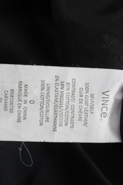 Vince Womens Mini Pleated Goat Leather Skirt Black Short Size 0