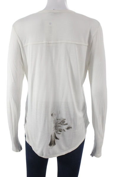 Vince Womens Basic Button-Up Blouse White Long Sleeve Viscose Size XS