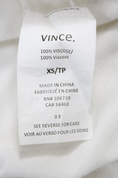 Vince Womens Basic Button-Up Blouse White Long Sleeve Viscose Size XS