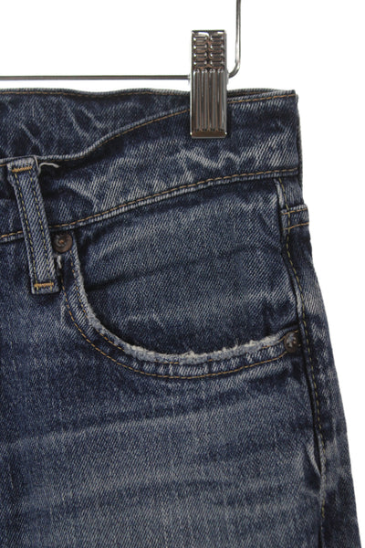 Moussy Unisex Straight Cropped Dark Blue Mid Rise Jeans Size 24
