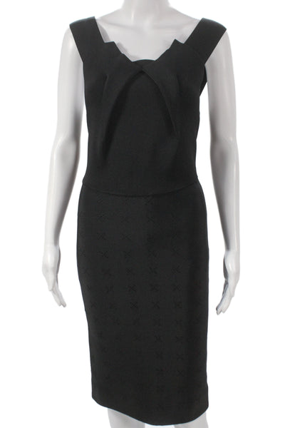 Roland Mouret Womens Bodycon Pencil Dress Black Sleeveless Knee Length Size 4