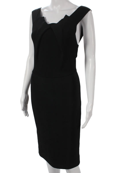 Roland Mouret Womens Bodycon Pencil Dress Black Sleeveless Knee Length Size 4