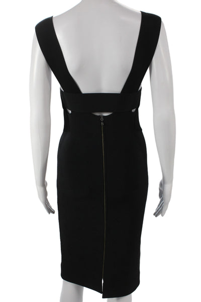 Roland Mouret Womens Bodycon Pencil Dress Black Sleeveless Knee Length Size 4