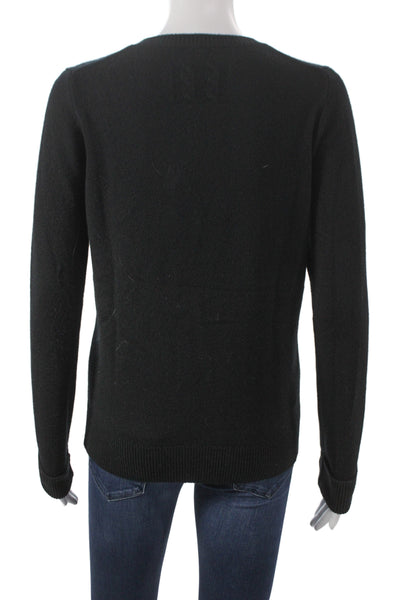 Nili Lotan Unisex V-Neck Cashmere Pullover Sweater Black Size S