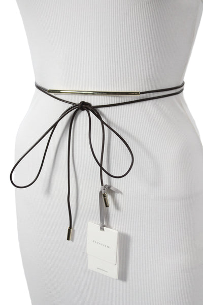 Gavazzeni Italy Womens Leather Tie Up Belt Brown Size OS