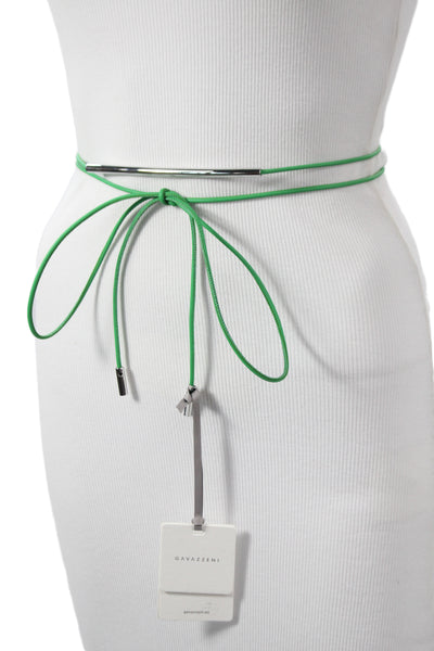 Gavazzeni Italy Womens Leather Tie Up Belt Green Size OS