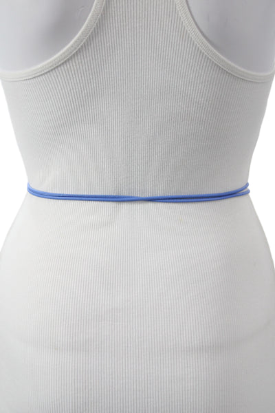Gavazzeni Italy Womens Leather Tie Up Belt Periwinkle Size OS