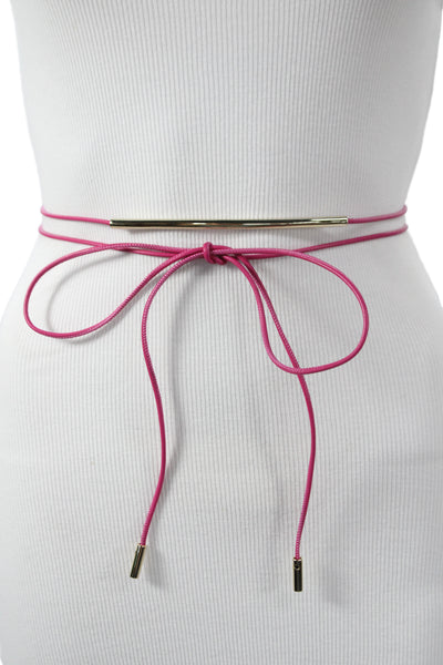 Gavazzeni Italy Womens Leather Tie Up Belt Pink Size OS