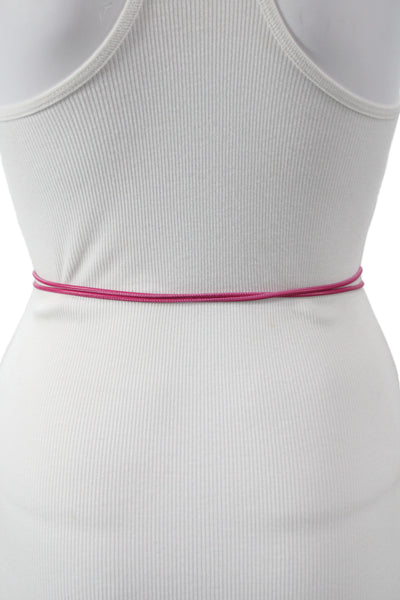Gavazzeni Italy Womens Leather Tie Up Belt Pink Size OS