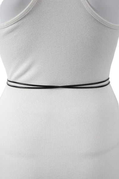 Gavazzeni Italy Womens Leather Tie Up Belt Black Size OS
