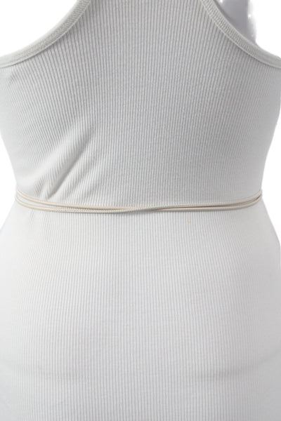Gavazzeni Italy Womens Leather Tie Up Belt Cream Size OS