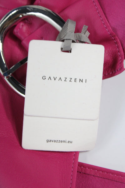 Gavazzeni Italy Womens Solid Leather Wide Waist Belt Fuchsia Size S
