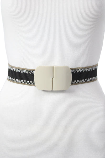Gavazzeni Italy Womens Stretch Glove Hatch Buckle Belt Beige Size 80