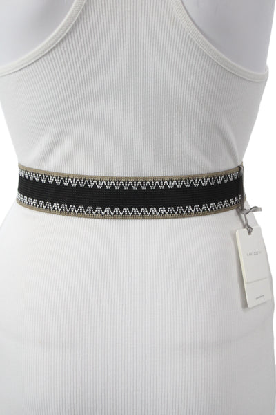 Gavazzeni Italy Womens Stretch Glove Hatch Buckle Belt Beige Size 80