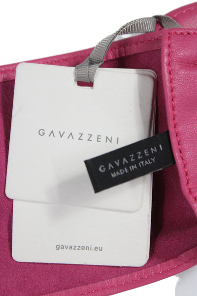 Gavazzeni Italy Womens Solid Leather Wide Waist Belt Pink Size S