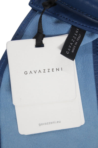 Gavazzeni Italy Womens Solid Leather Wide Waist Belt Navy Size S