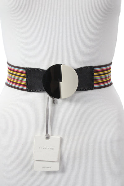 Gavazzeni Italy Womens Stretch Glove Hatch Buckle Belt Multicolor Size S