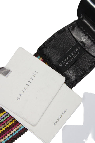 Gavazzeni Italy Womens Stretch Glove Hatch Buckle Belt Multicolor Size S