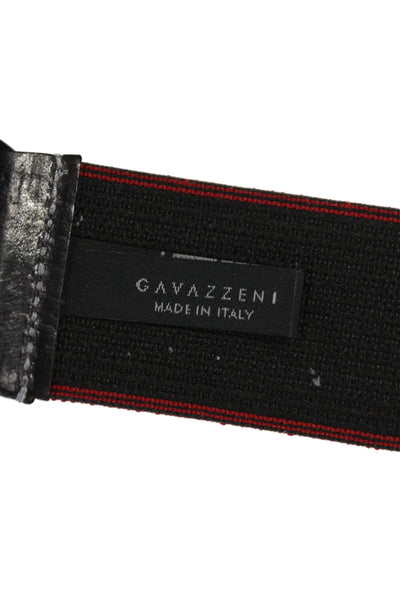 Gavazzeni Italy Womens Stretch Glove Hatch Buckle Belt Black Size S