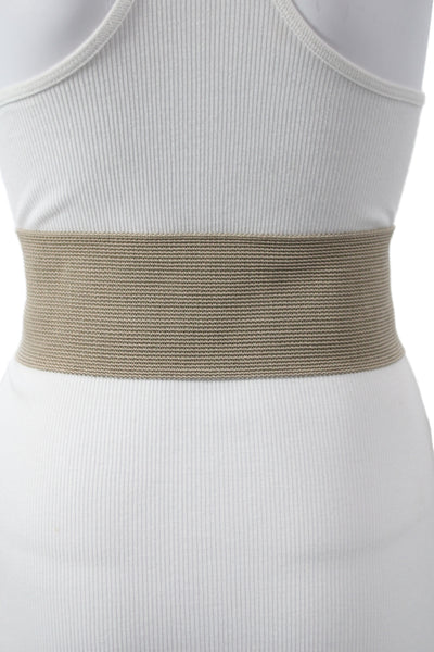 Gavazzeni Italy Womens Leather Trim Wide Waist Belt Brown Size 90
