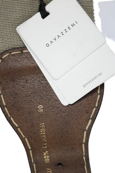 Gavazzeni Italy Womens Leather Trim Wide Waist Belt Brown Size 90