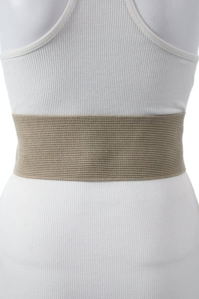Gavazzeni Italy Womens Leather Trim Wide Waist Belt Brown Size 80