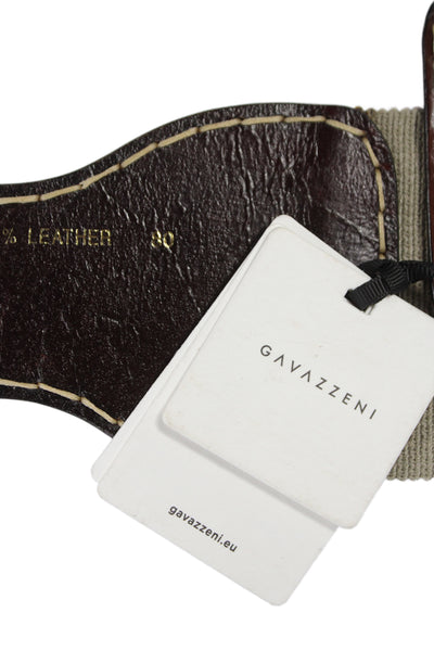 Gavazzeni Italy Womens Leather Trim Wide Waist Belt Brown Size 80
