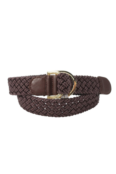Gavazzeni Italy Womens Woven D Buckle Belt Brown Size S