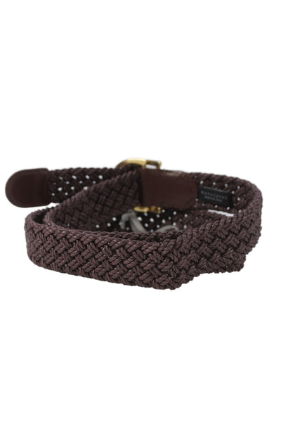 Gavazzeni Italy Womens Woven D Buckle Belt Brown Size S