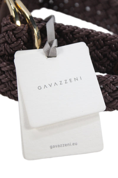 Gavazzeni Italy Womens Woven D Buckle Belt Brown Size S