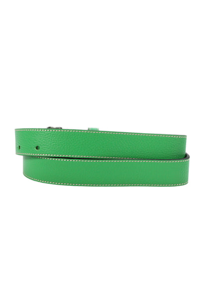 Gavazzeni Italy Womens Leather Skinny Notch Belt Green Size S