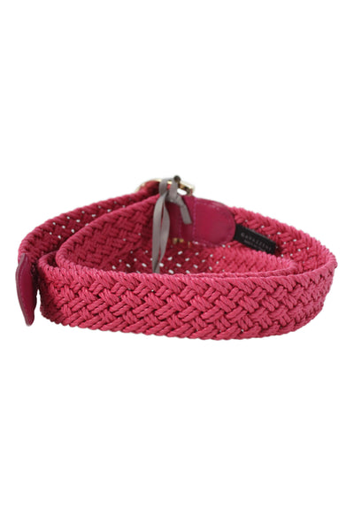 Gavazzeni Italy Womens Woven D Buckle Belt Fuchsia Size S