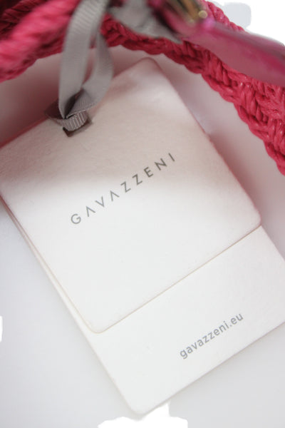Gavazzeni Italy Womens Woven D Buckle Belt Fuchsia Size S