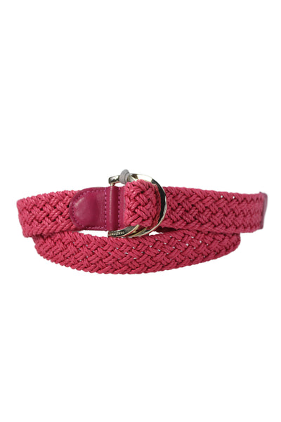 Gavazzeni Italy Womens Woven D Buckle Belt Pink Size S