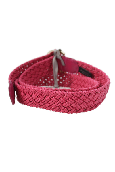 Gavazzeni Italy Womens Woven D Buckle Belt Pink Size S